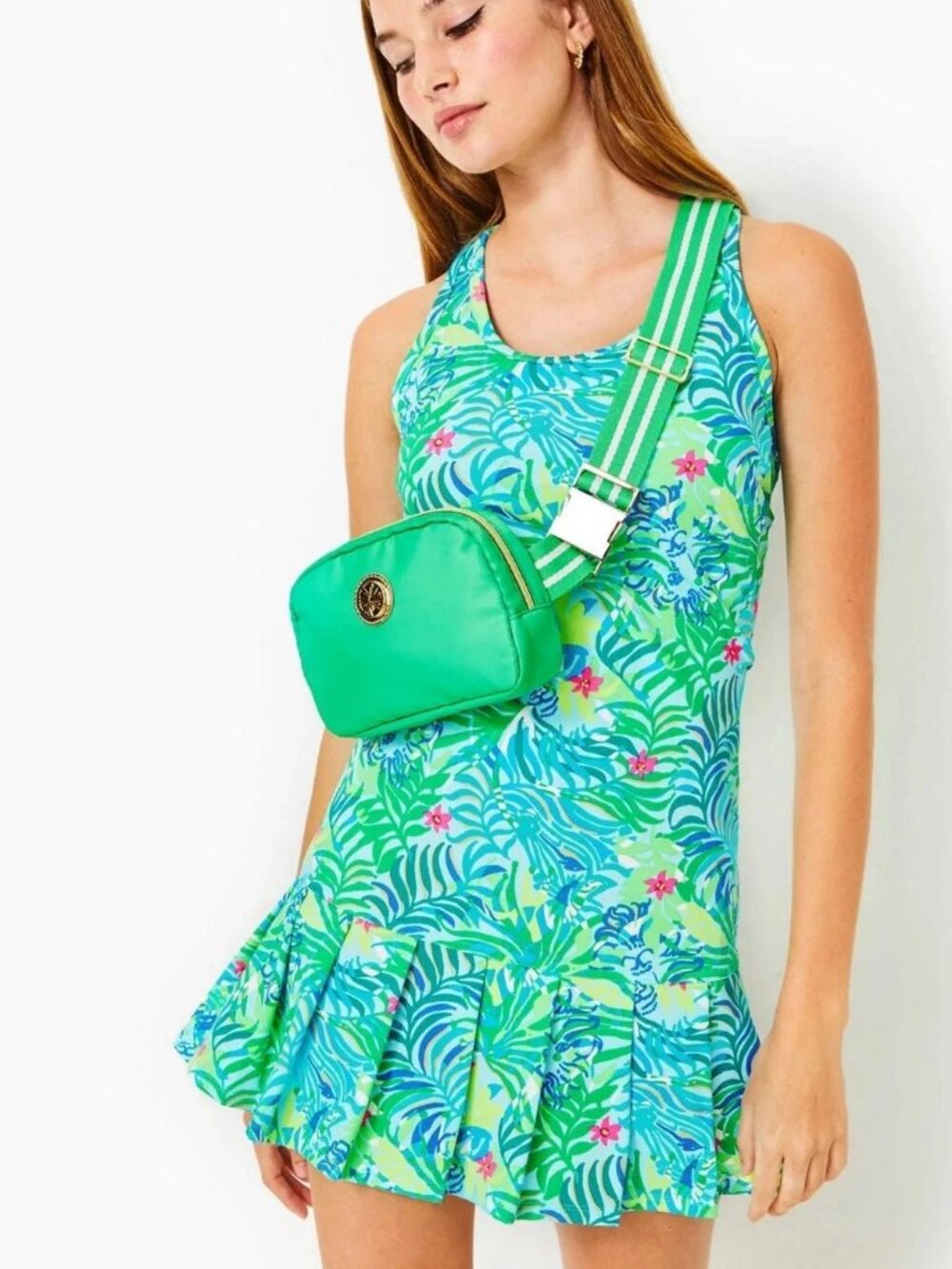 NWT LILLY PULITZER SIZE XL LUXLETIC ACE ACTIVE DRESS VIA PARIGI UPF 50+ W/SHORTS